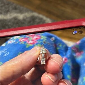 Elegant Silver fish hook/rhodium moissanite earrings